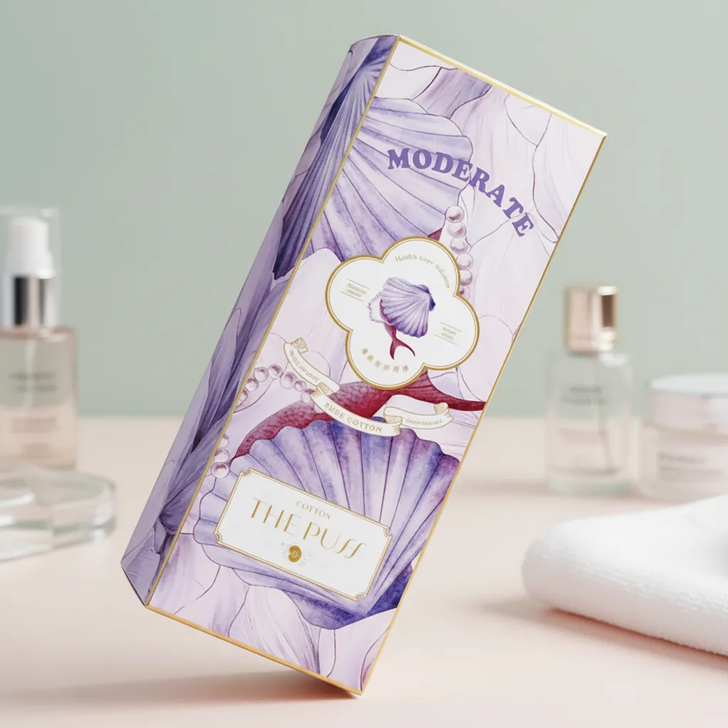 Gold Foil Tuck Box for Cotton Pads