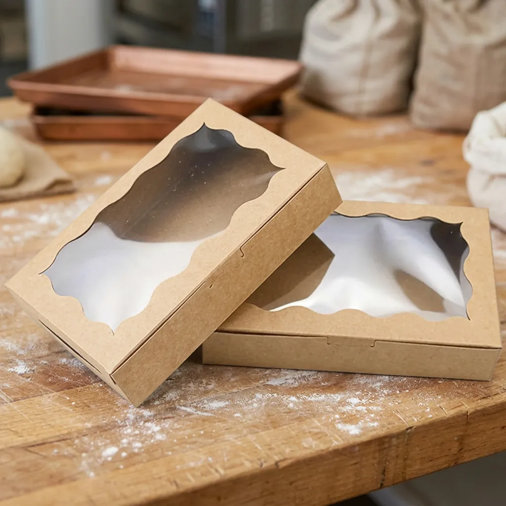 Kraft Scalloped Window Bakery Treat Box