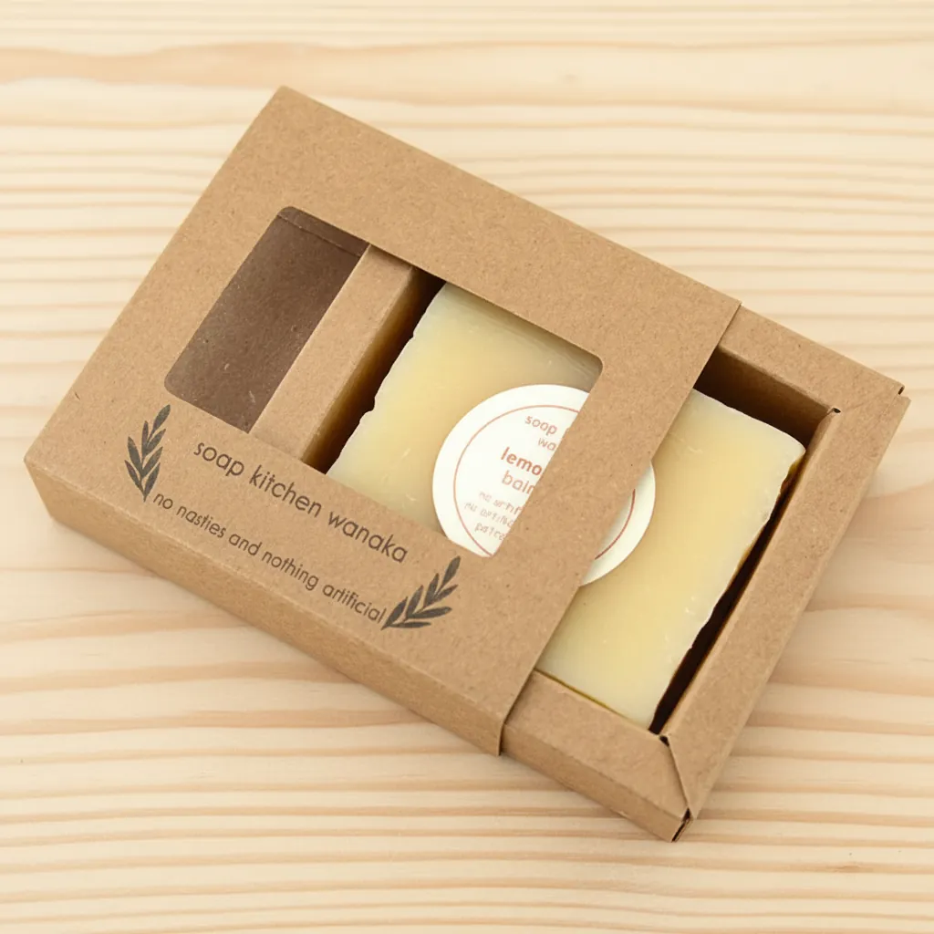 Dual Window Kraft Artisan Soap Box 1