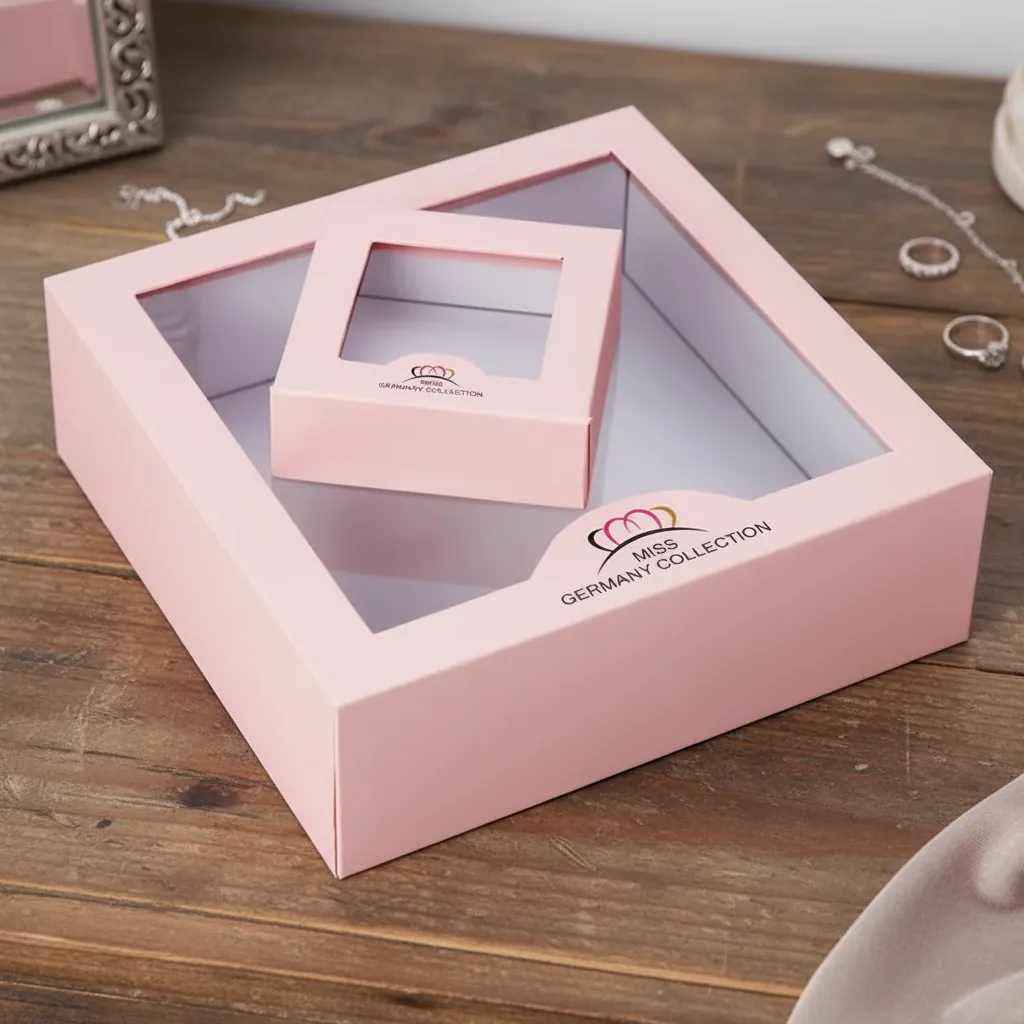 Pink Nested Window Jewelry Display Box