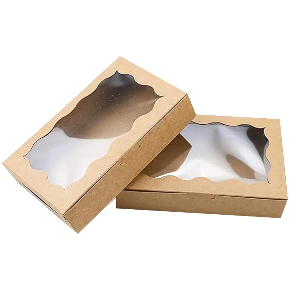 Kraft Scalloped Window Bakery Box | Custom Packaging Plus