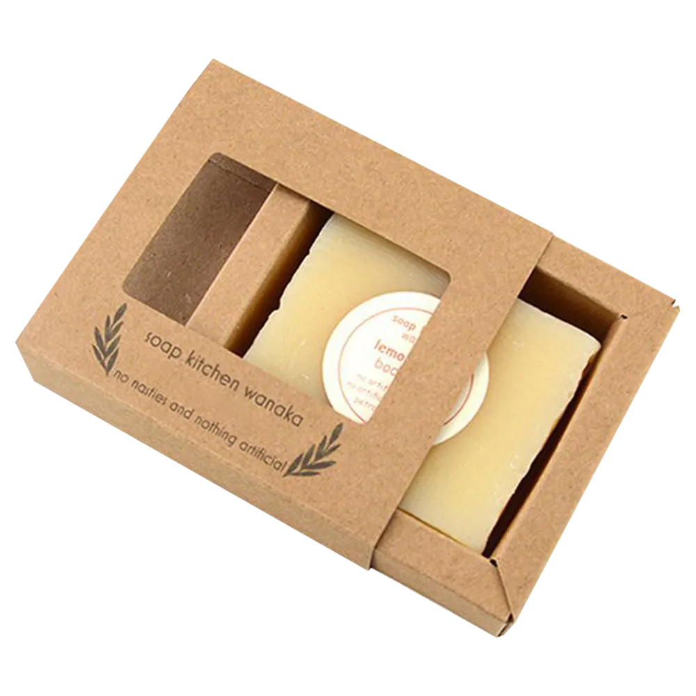 Dual Window Kraft Soap Box