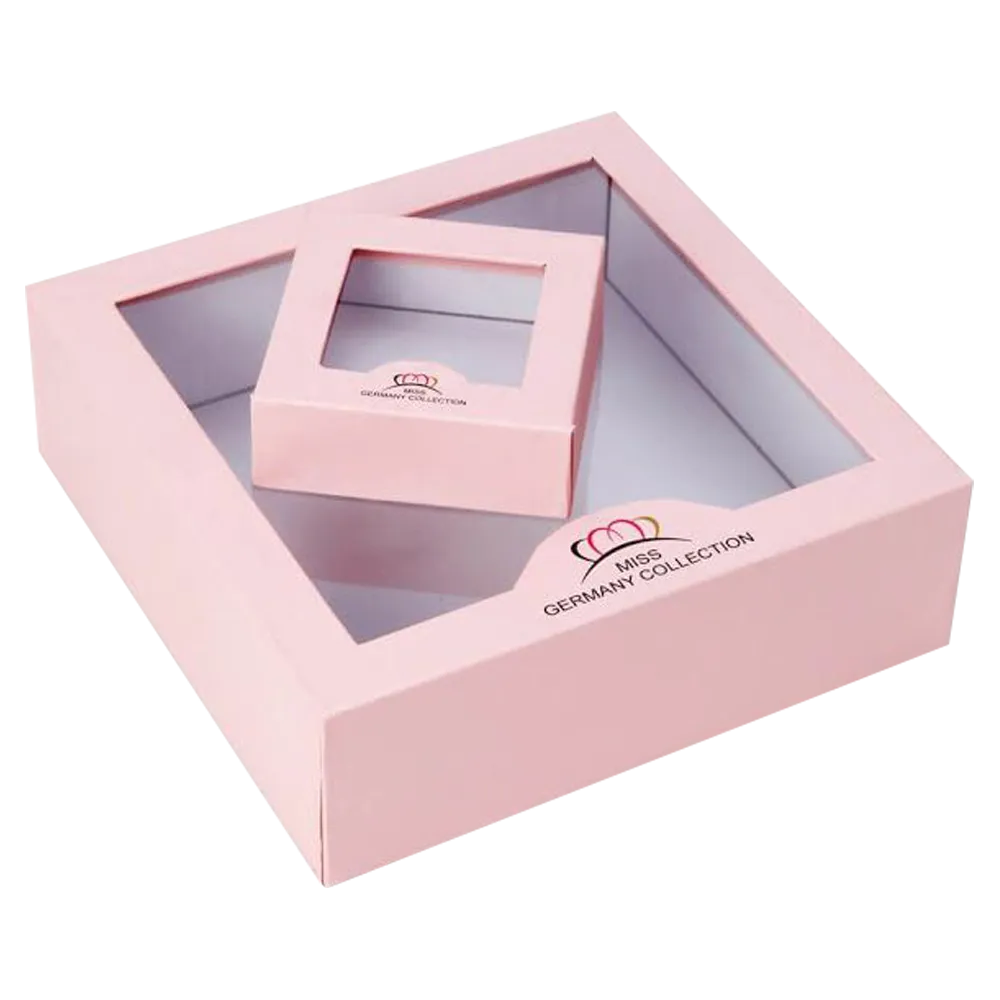 Pink Nested Window Jewelry Display Box | Custom Packaging Plus