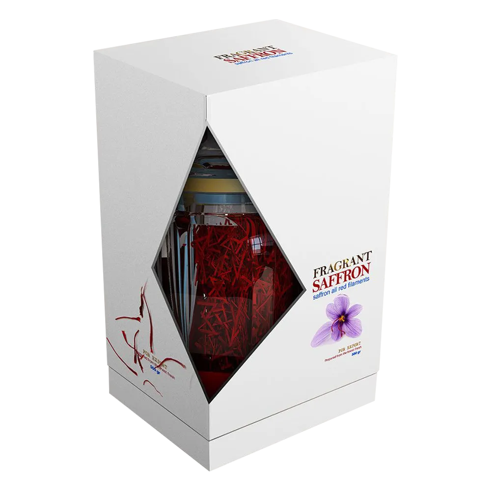 White Diamond Window Saffron Display Box | Custom Packaging Plus